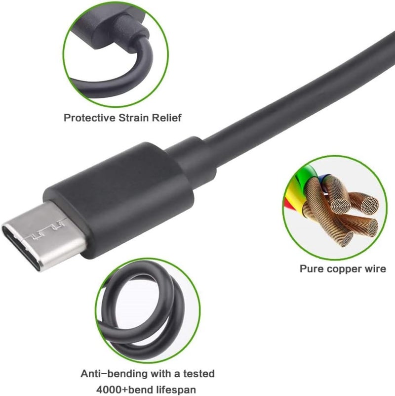 Sqrmekoko USB Interface Charging Data Transfer Cable Compatible with Nikon Z6 Z7 and Canon EOS R RP POWERSHOT Mark G5X II G7X III (Black) - Image 3